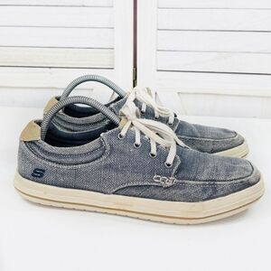 Skechers Define Soren Canvas Slip On Boat Shoe Loafers Blue 8.5